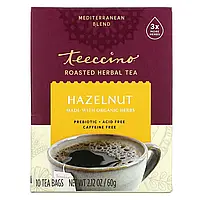 Teeccino, Roasted Herbal Tea, Hazelnut, Caffeine Free, 10 Tea Bags, 2.12 oz (60 g) TEE-40060 Киев