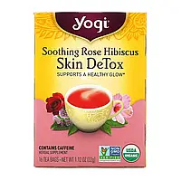 Yogi Tea, Skin DeTox, успокаивающий чай с розой и гибискусом, 16 чайных пакетиков, 32 г (1,12 унции) Днепр