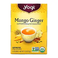 Yogi Tea, манго и имбирь, без кофеина, 16 чайных пакетиков, 32 г (1,12 унции) Днепр