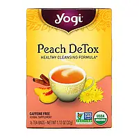 Yogi Tea, Peach DeTox, персик, без кофеина, 16 чайных пакетиков, 32 г (1,12 унций) Днепр