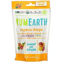 YumEarth, Органические леденцы с витамином С Citrus Grove, 93,5 г (3,3 унции) в Украине