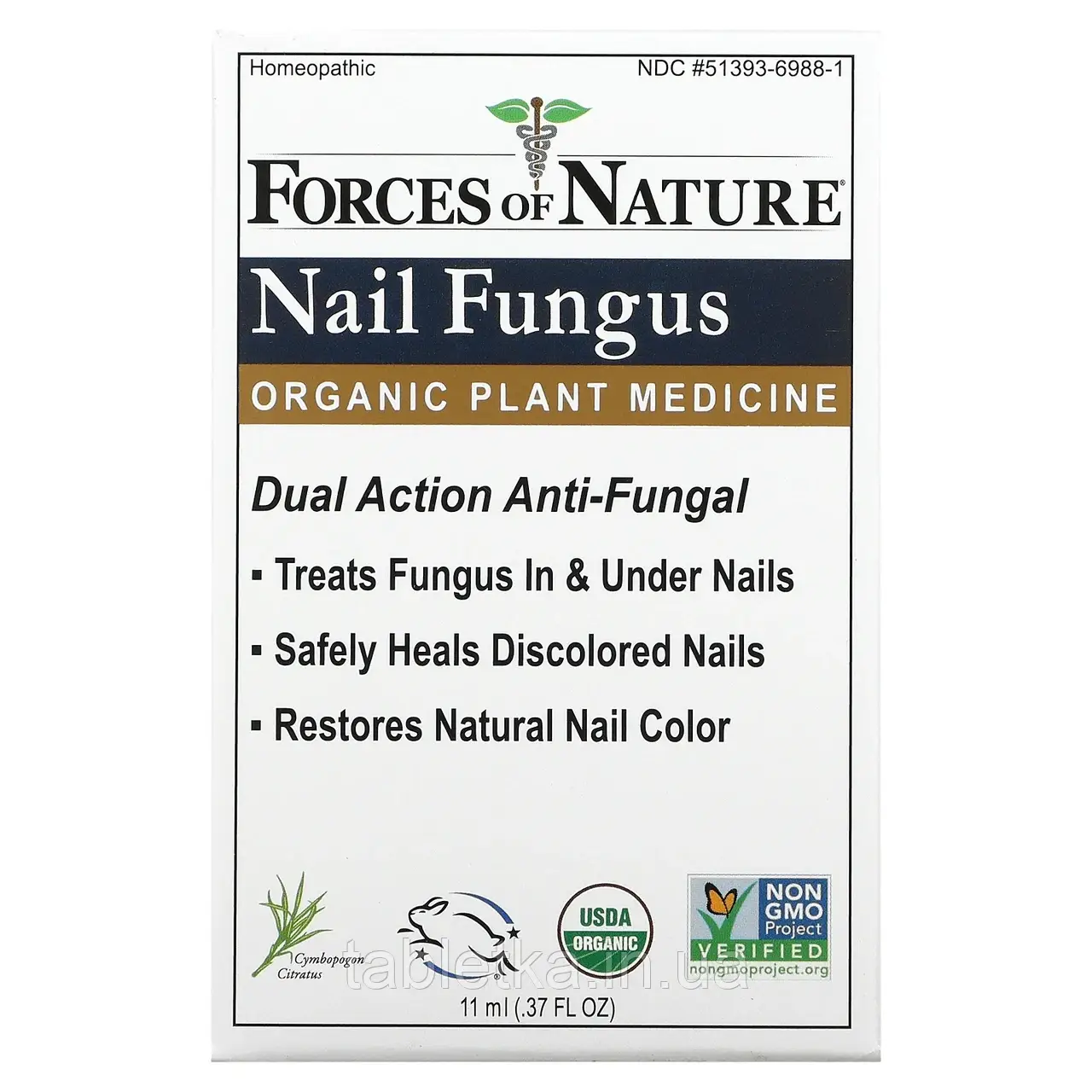 Forces of Nature, Nail Fungus Control, засіб проти грибка нігтів, органічний рослинний засіб, 11 мл