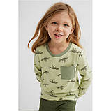 Трикотажний реглан лонгслів H&M для хлопчика р.134-140, 8-10 років, динозаври, фото 2