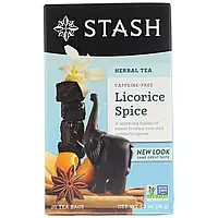 Stash Tea, Травяной чай высшего сорта, лакрица и пряности, без кофеина, 20 чайных пакетиков, 1,2 унции (36 г)