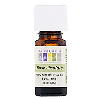 Aura Cacia, 100 % чистое эфирное масло, розовый абсолют, 3,7 мл (0,125 жидкой унции) Днепр