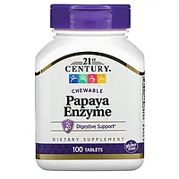 21st Century, Фермент папайї, 100 жувальних таблеток, оригінал