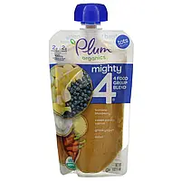 Plum Organics, Mighty 4, смесь 4 Food Group, крупа, банан, голубика, батат, морковь, греческий йогурт, просо,
