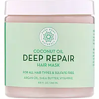 Pure Body Naturals, Кокосовое масло, маска для глубокого восстановления волос, 260 мл (8,8 жидк. унции) Днепр