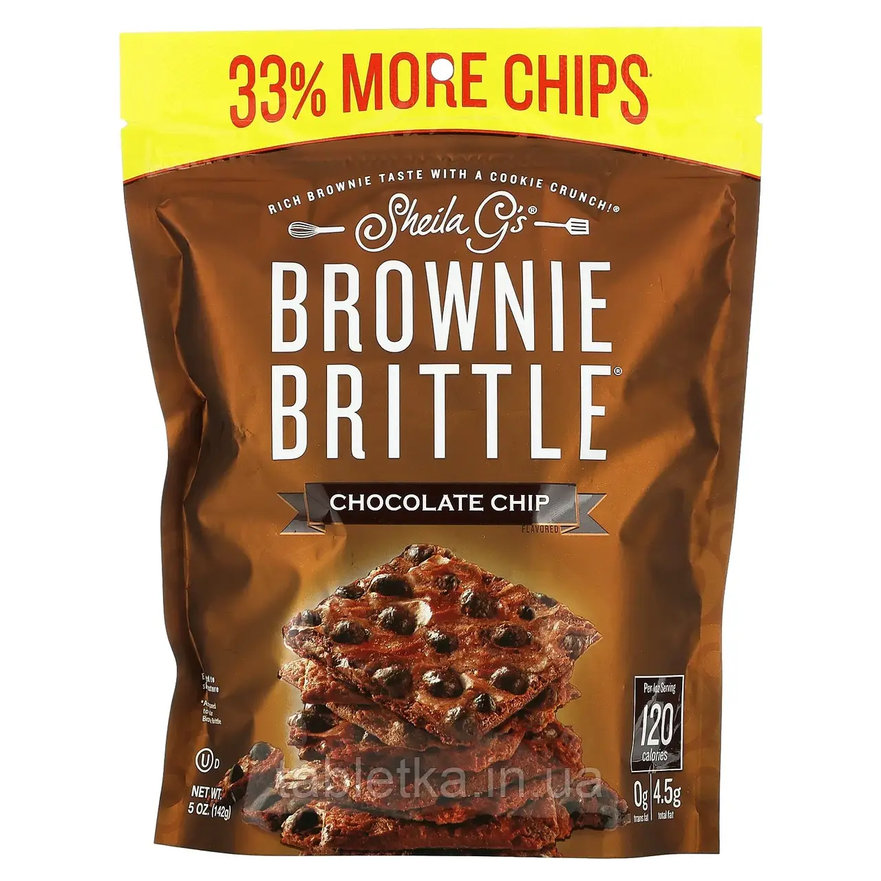 Sheila g's, Brownie Brittle, шоколадні чіпси, 5 унц. (142 м)