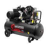 Компресор 100 л, 3 кВт, 380 В, 10 aтм, 500 л/хв., 2 циліндри INTERTOOL PT-0013, фото 3