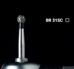 Алмазний бор BR-31SC. Шаровидний (шарик) (ISO 001/020), чорний, Mani. Оригінал.