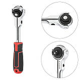 Рукоятка з храповим механізмом поворотна STORM 3/8", 72 зуба, Cr-V INTERTOOL ET-8008, фото 2