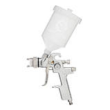 Фарбопульт пневматичний HVLP, верхній пластиковий бачок INTERTOOL PT-0103, фото 3
