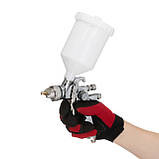 Фарбопульт пневматичний HVLP, верхній пластиковий бачок INTERTOOL PT-0103, фото 6