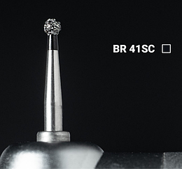 Алмазний бор BR-41SC. Шаровидний (шарик) (ISO 001/016), чорний, Mani. Оригінал.