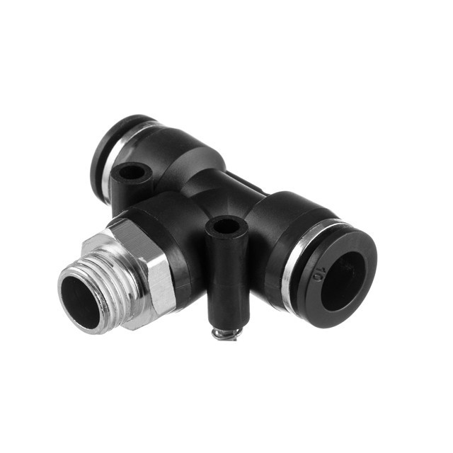 З'єднання цангове Т-подібне для поліуретанових та ін. шлангів 10*10 мм, 1/4" зовн. різьба INTERTOOL PT-2353, фото 1