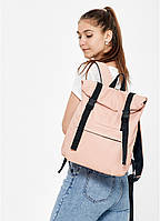 Рюкзак женский Roll пудра, вместительный городской рюкзак, модный спортивный рюкзак