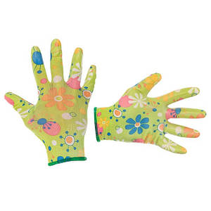 Садові рукавички з нітриловим покриттям 8" зелені INTERTOOL SP-0163