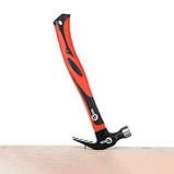 Молоток столярний 450 г.ручка з фібергласу INTERTOOL HT-0223, фото 8