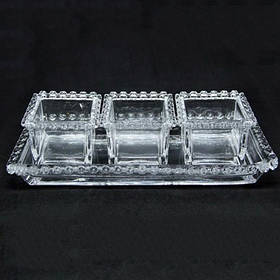 Настільний набір 4 пр. 125 мл, 2,5 х 12,5 х 30 см (Olens) Прозоре Серце 01-025