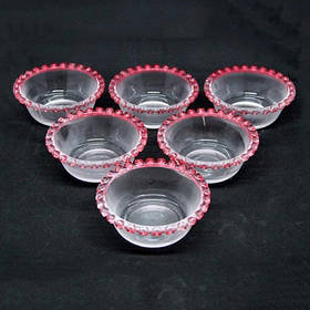 Набір 6 шт. Піала (десертна) 125 мл (Olens) Рожеве Серце 01-043