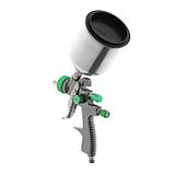 Фарбопульт пневматичний LVLP GREEN професійний, верхній металевий бачок INTERTOOL PT-0131, фото 4