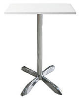 Квадратный стол Капри 60х60 см белый на алюминиевой ноге, столешница HPL пластик