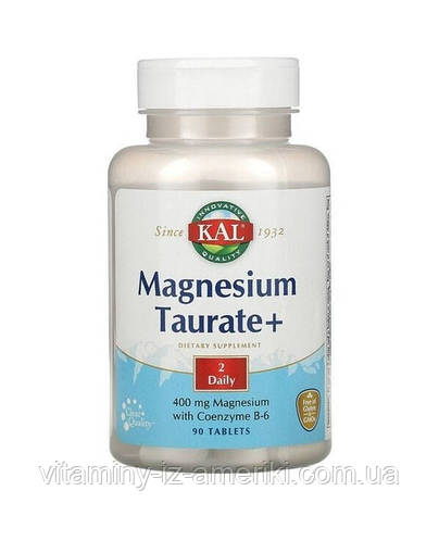 Таурат магнію KAL Magnesium Taurate+ 400 mg 90 таблеток (ID#1655894407 ...