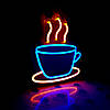 Неонова Led вивіска Чашка 200х220 мм синьо-жовта з диммером та блоком живлення, фото 3