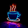 Неонова Led вивіска Чашка 200х220 мм синьо-жовта з диммером та блоком живлення, фото 4