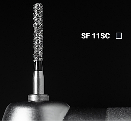 Діамантовий бір SF-11SC. Фісурний із закругленим кінцем (ISO 111/014), чорний, Mani.Оригінал.