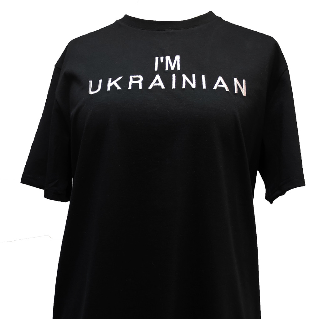 ЖВФ-014. Жіноча футболка патріотична чорна Я - українка | I'm Ukrainian