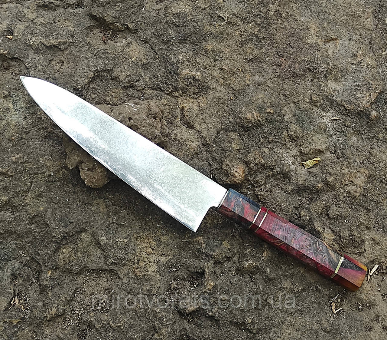 Ніж шеф-кухаря з дамаської сталі, фото 1
