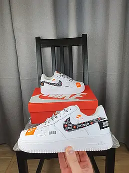 Жіночі кросівки Nike Air Force 1 Low “Just Do It” White білі. Жіноче взуття Найк Аїр Форс 1 Джаст Ду Іт