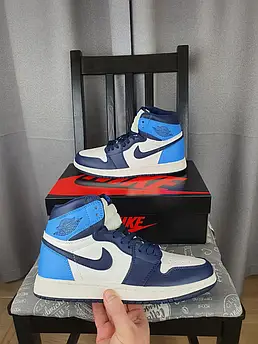 Чоловічі кросівки Nike Air Jordan 1 Retro High OG Obsidian сині. Взуття Найк Аїр Джордан Ретро 1 Обсидіан