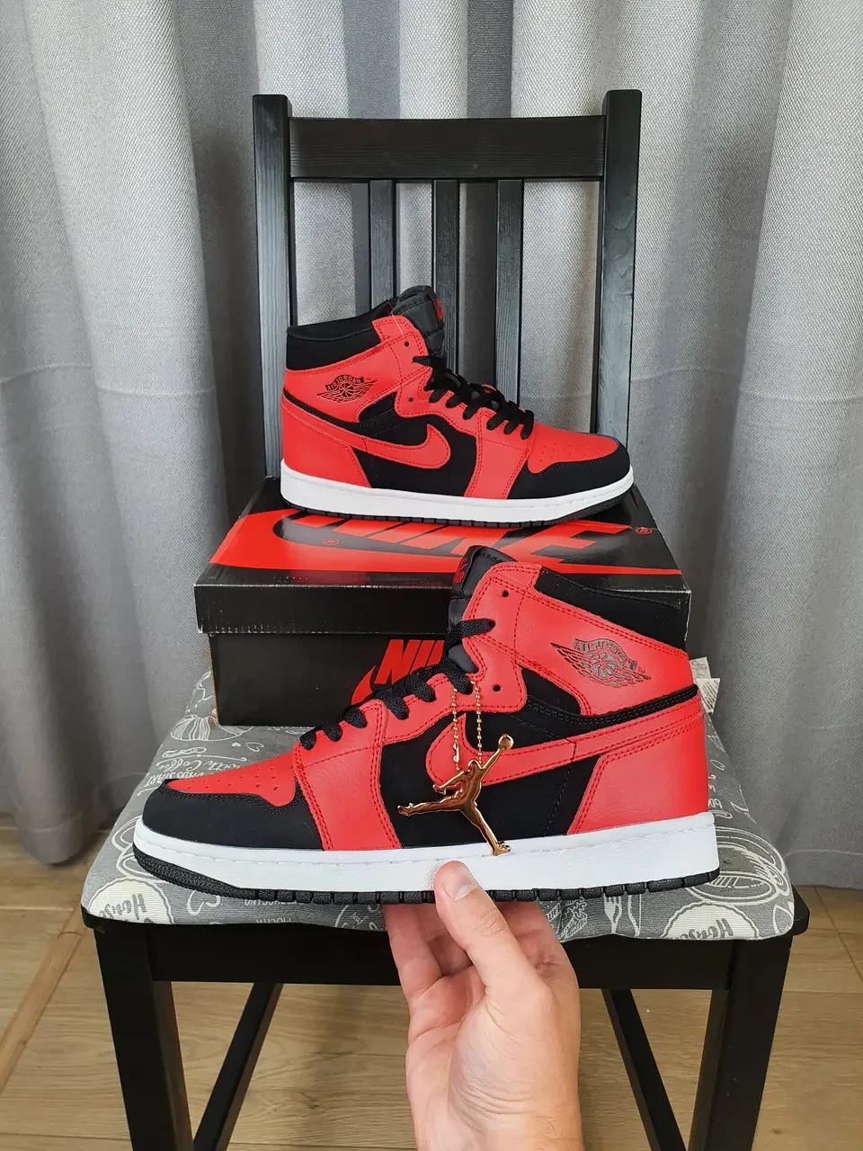 Чоловічі кросівки Nike Air Jordan 1 Retro High Black Red White. Кроси Найк Аїр Джордан Ретро 1 чорно-червоні