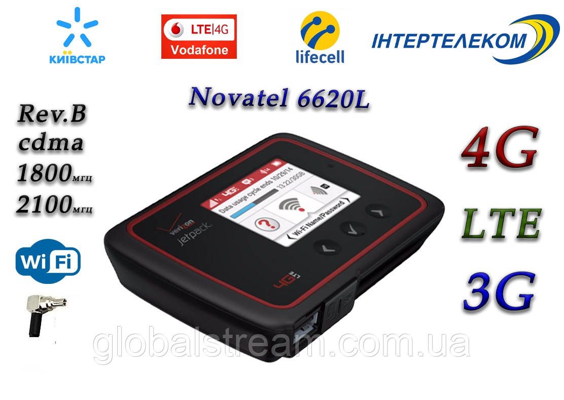 3G 4G WiFi роутер Novatel 6620L (Укр.мова) (KS,VD,Life), фото 1
