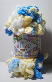 Велюрова (плюшева) пряжа крупними петлями PUFFY COLOR від ALIZE