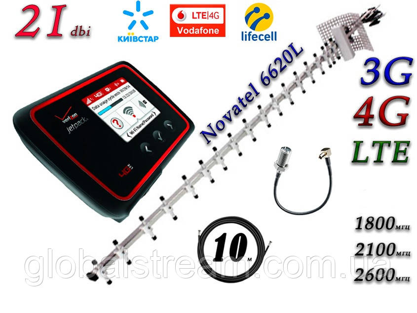 Повний комплект для 3G/4G/LTE c Novatel 6620L + антена 21 дб під (KS,VD,Life)