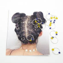 Набір 12 шт прикраси Пірсинг для волосся жовто-блакитний