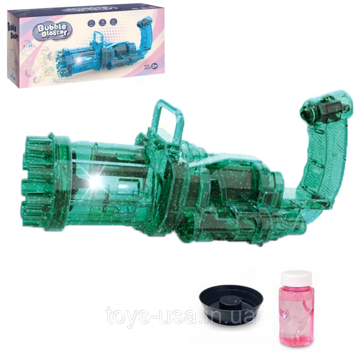 Автомат з мильними бульбашками "Bubble blaster" (генератор мильних бульбашок) ЗЕЛЕНий арт. 3939-130 A