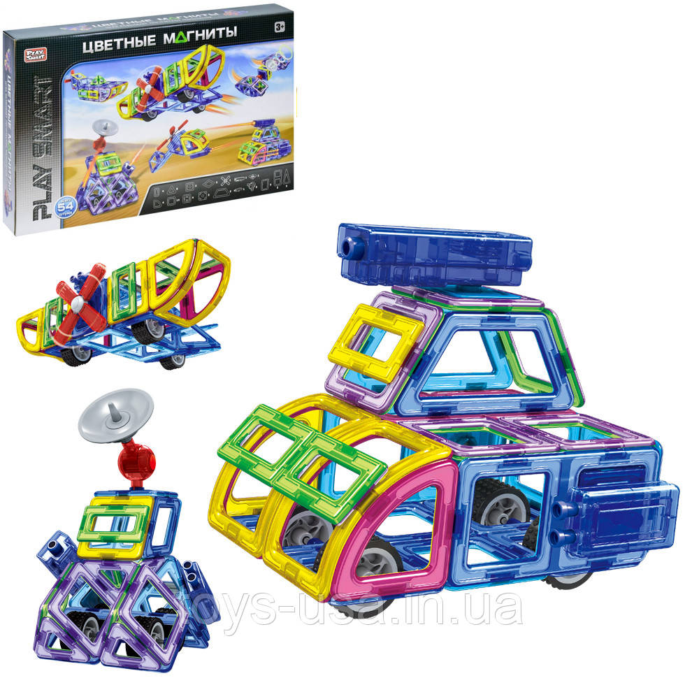 Магнітний конструктор Play Smart (54 деталі) арт. 2429