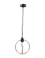 Люстра-подвес черная с золотом на 1 лампу 23х100 см