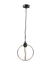 Люстра-підвіс чорна із золотом на 1 лампу 23х100 см
