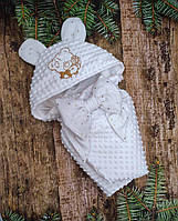 Плюшевый зимний конверт "Тедди" для новорожденных, белый