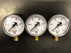 Манометр вуглекислотний 1 МПа (10 Атм, кгс/см2) Ф50 мм М12х1,5 з радіальним штуцером (виробництво Китай)