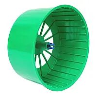 Барабан пластмассовый для хомяка с защелкой Лори цельный зеленый 14 см