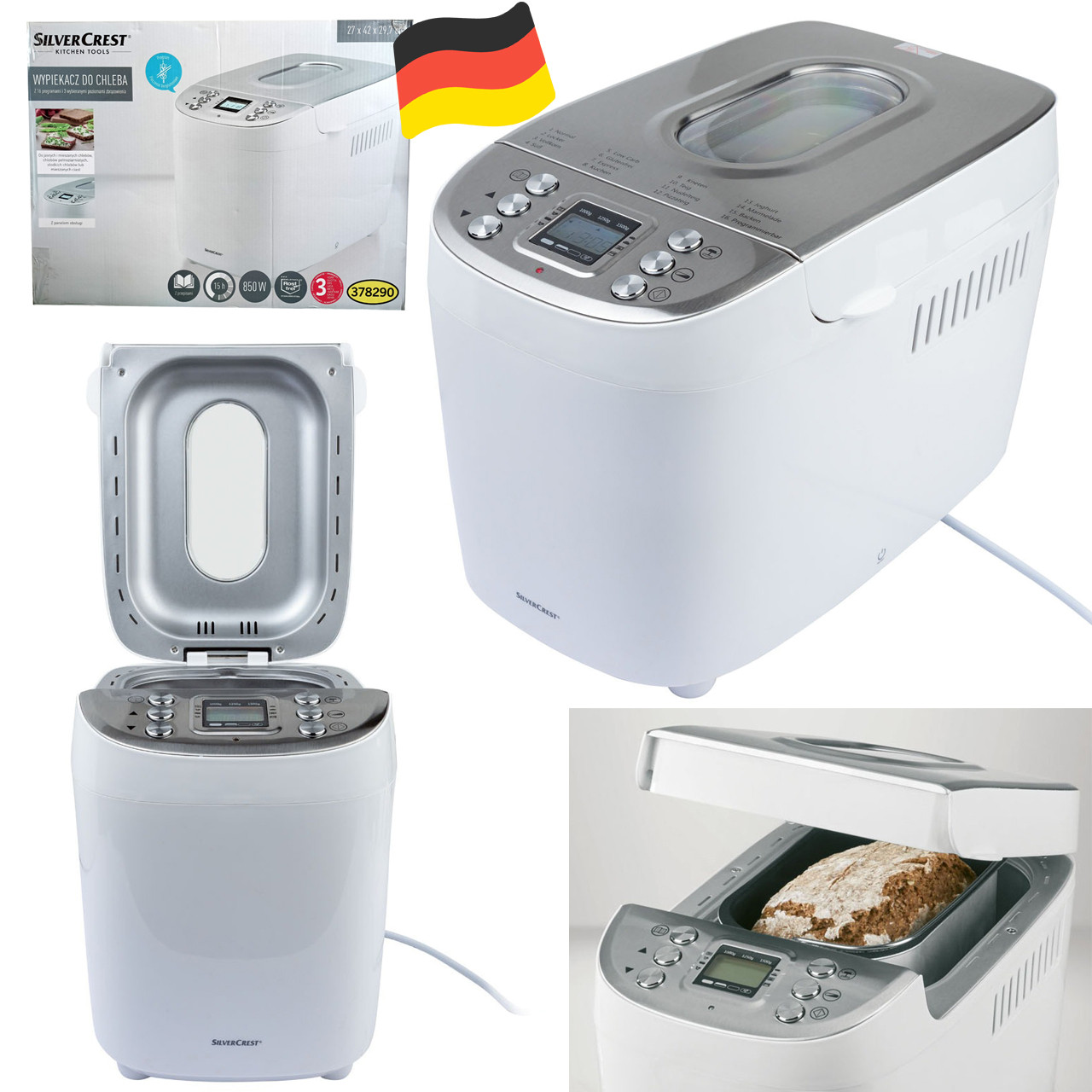 (ID#1604507310), Німеччина) на 16 купить SBB SilverCrest л, 3749 850 Повністю РК-дисплей, 3 хлібопіч Вт, програм, E1 (850 ₴, автоматична цена: