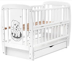 Дитяча кроватка Песик в білому кольорі