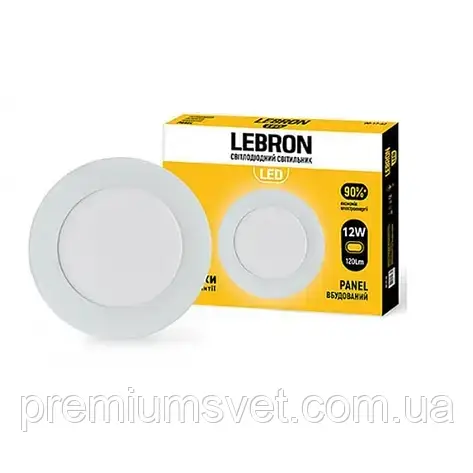 Світлодіодний світильник LEBRON L-PRS-1241 12W накладний 4100K з блоком живлення (12-10-67)
